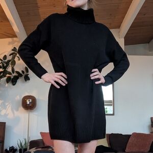 GAP Ribbed Black Sweater Dress